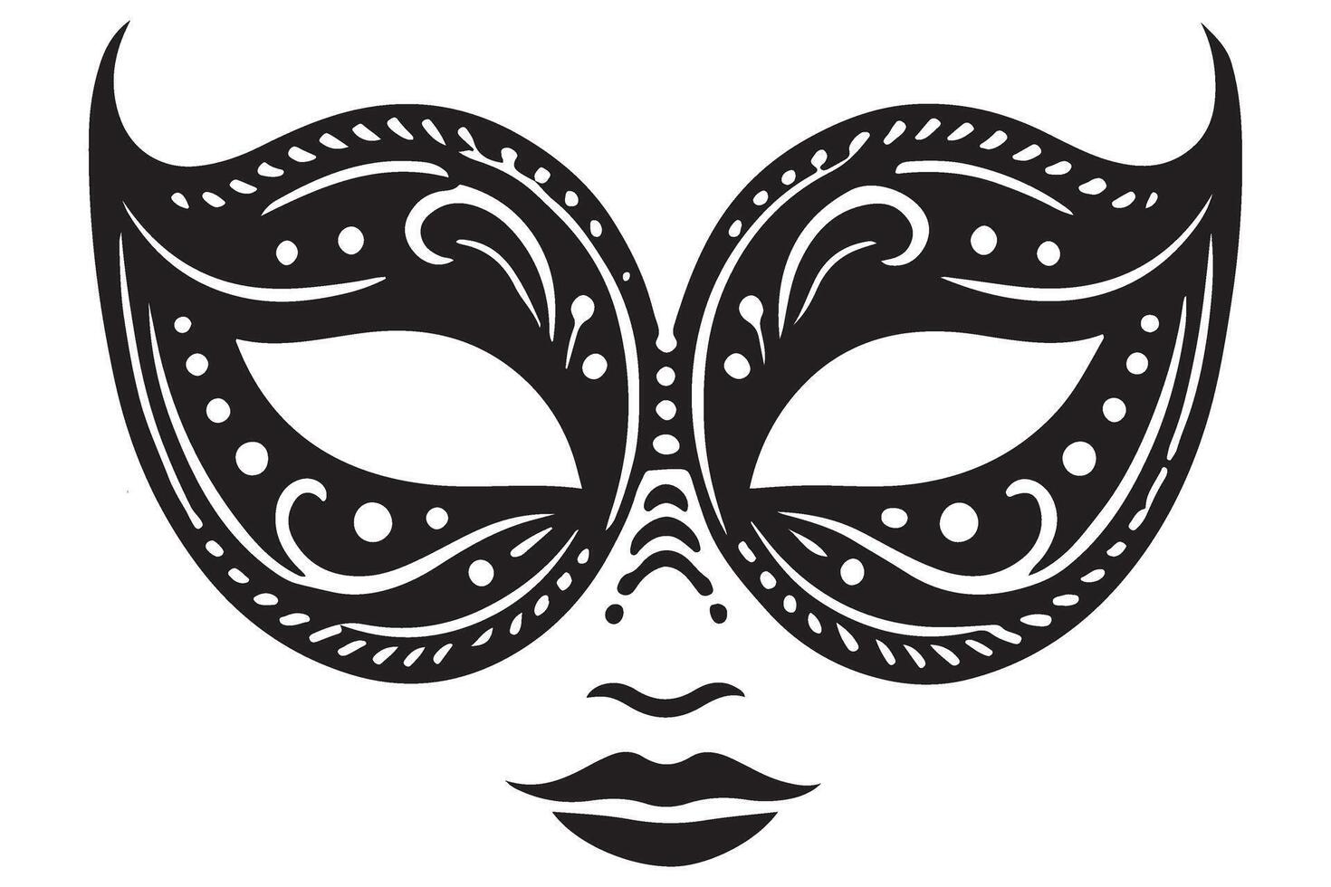 Masquerade Mask Silhouette for Festive and Mystery Design vector