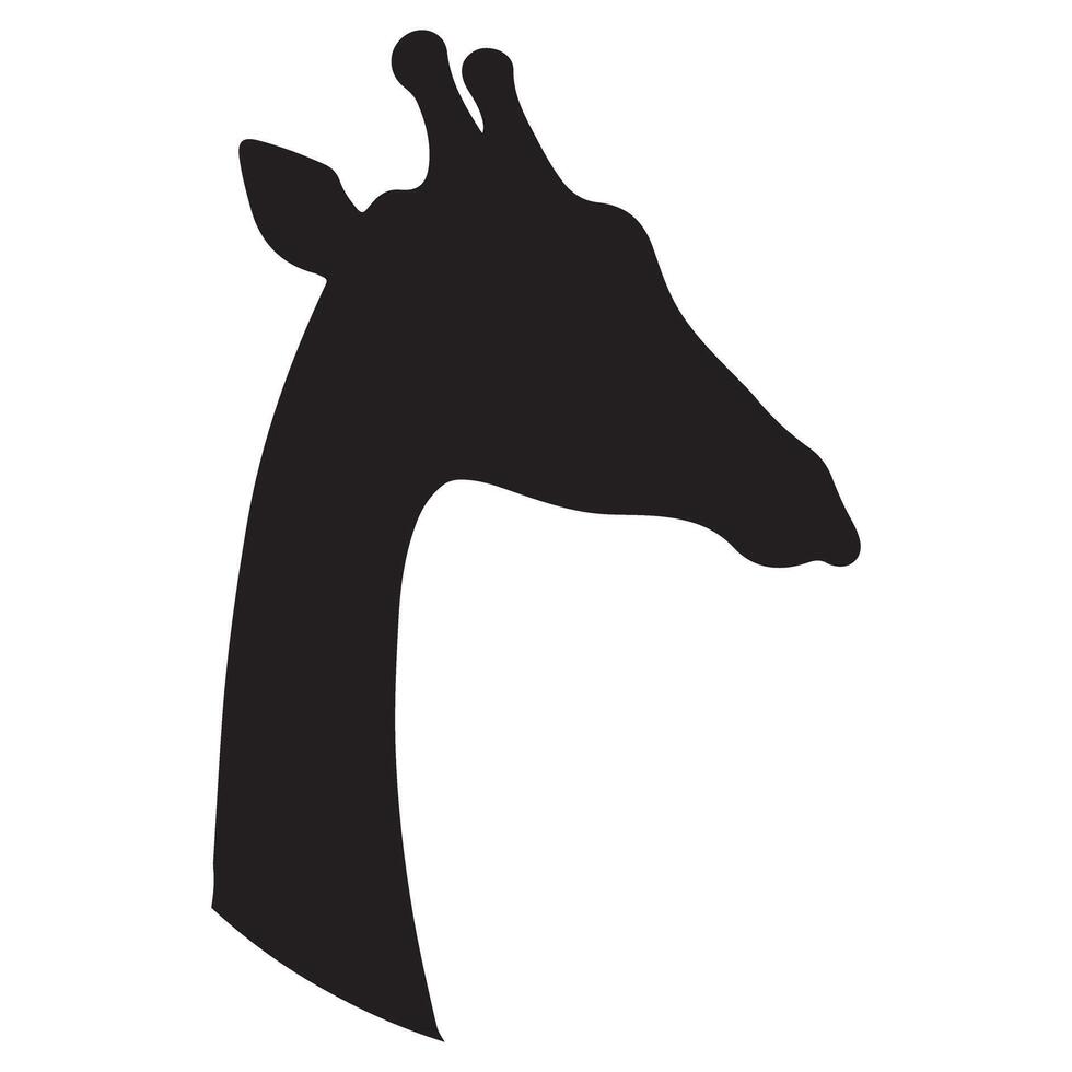 Giraffe Head Silhouette Image for Wildlife Designs vector