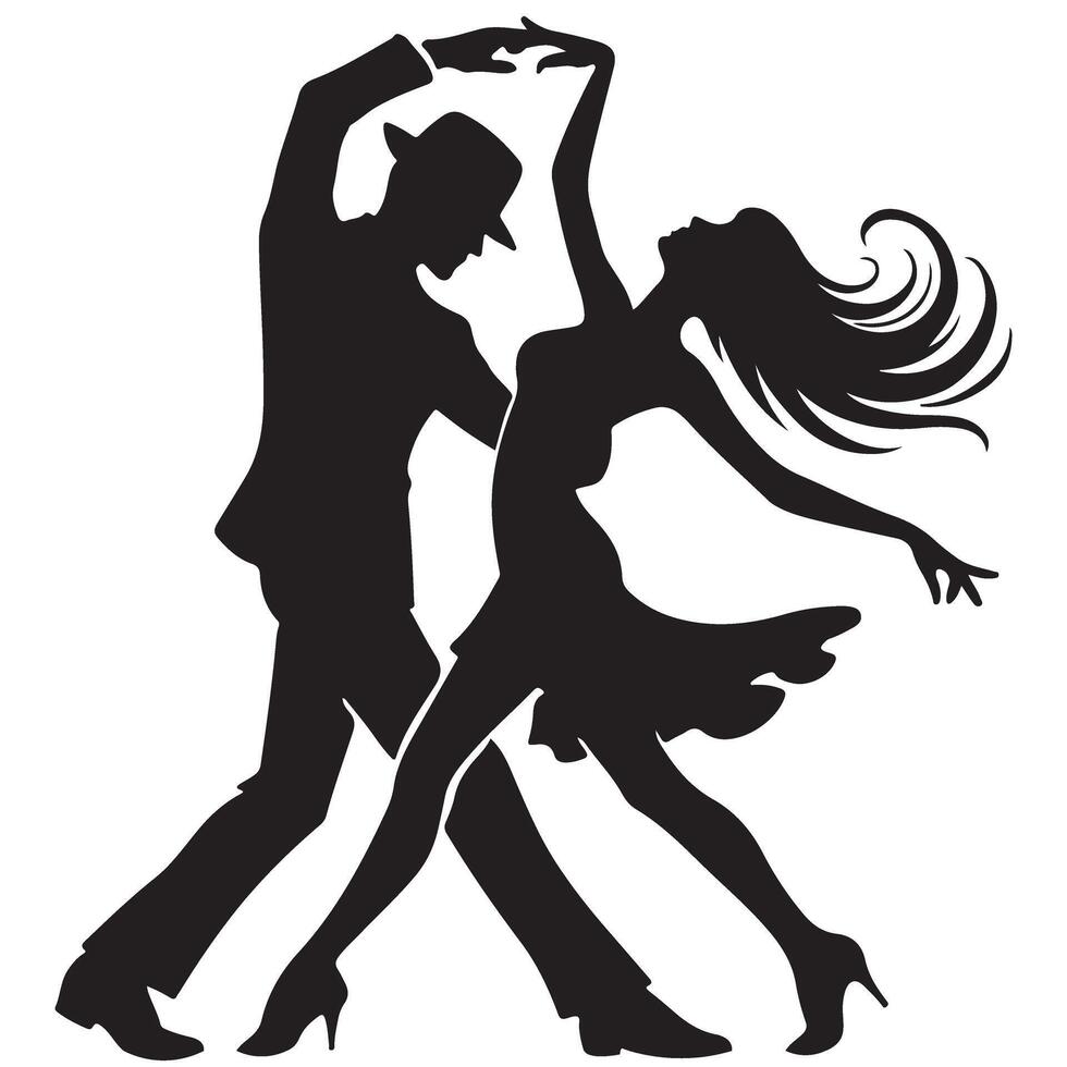Salsa Dance Silhouette Image for Dance Studio Design Projects vector
