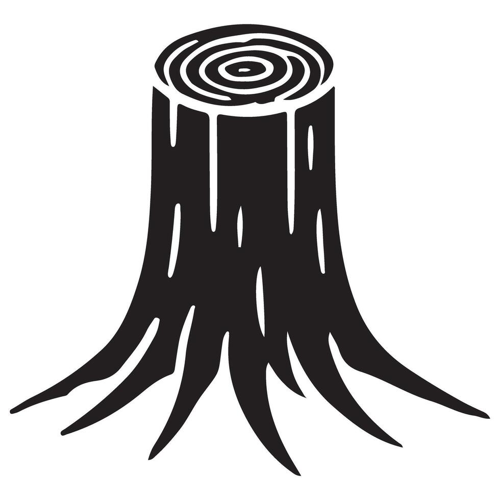 Tree Stump Silhouette Image for Wood and Nature Themes vector