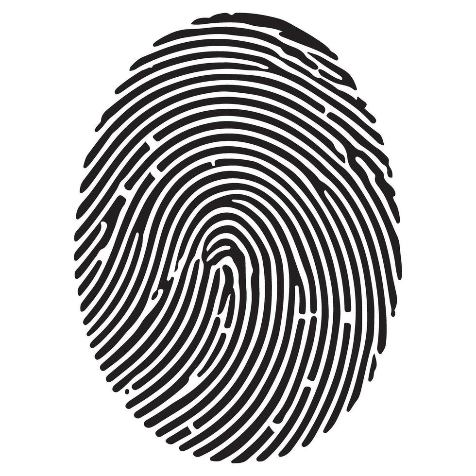 Fingerprint Silhouette Illustration for Security and Identity Designs vector