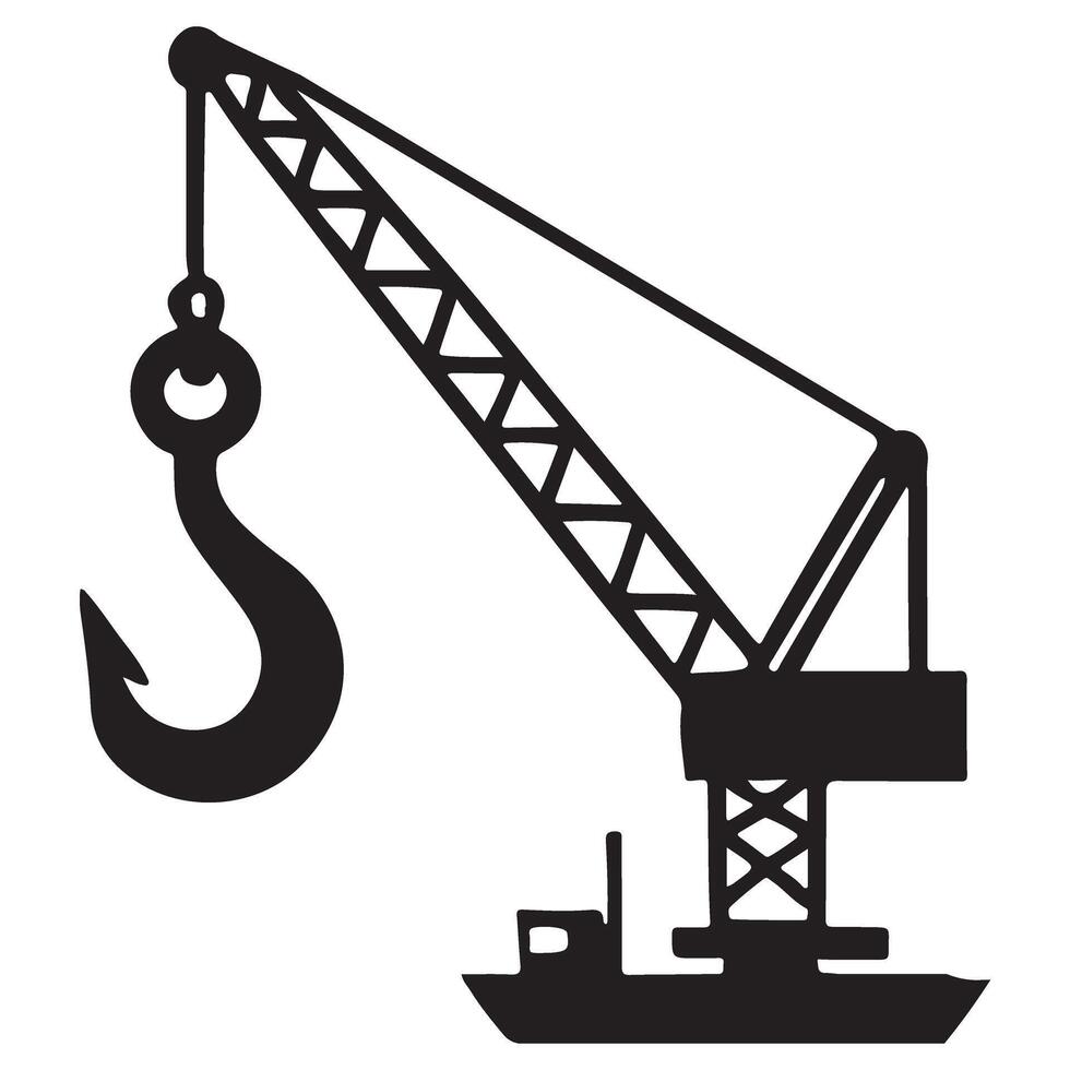 Construction Crane Silhouette for Building Industry Design vector