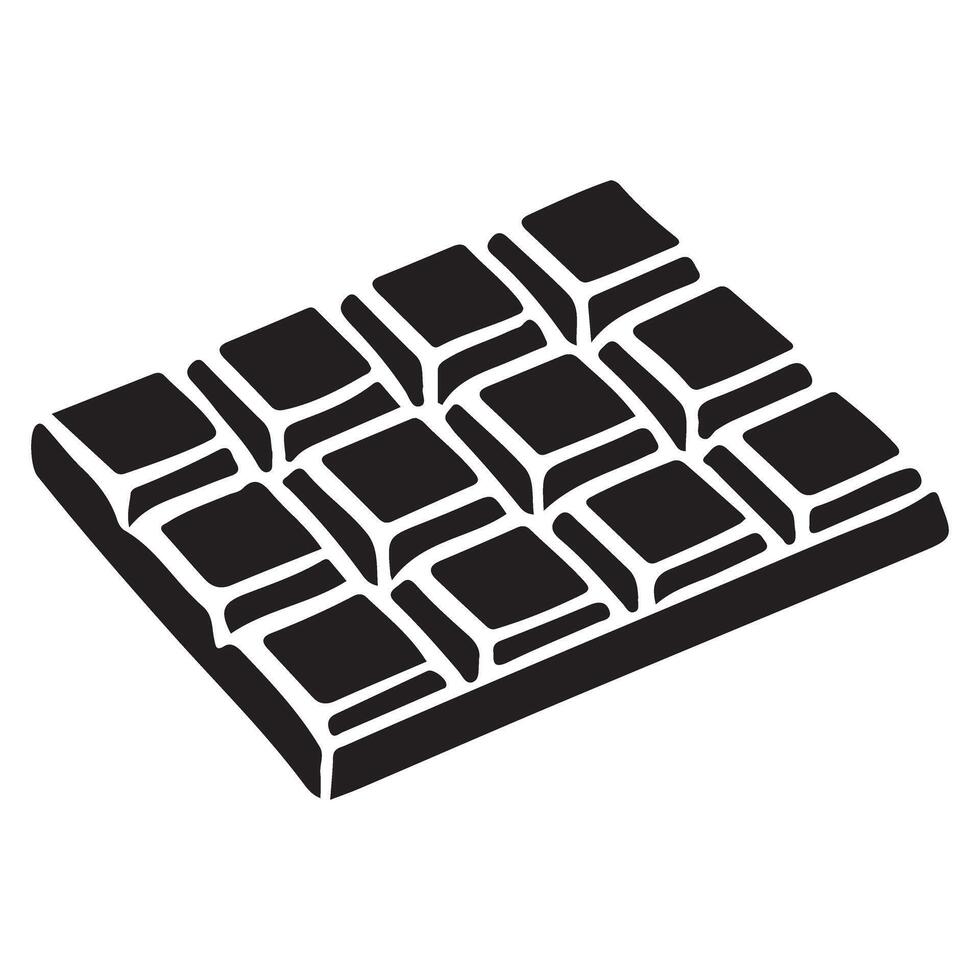 Silhouette Illustration of Chocolate Bar Pieces for Sweet Food Design vector