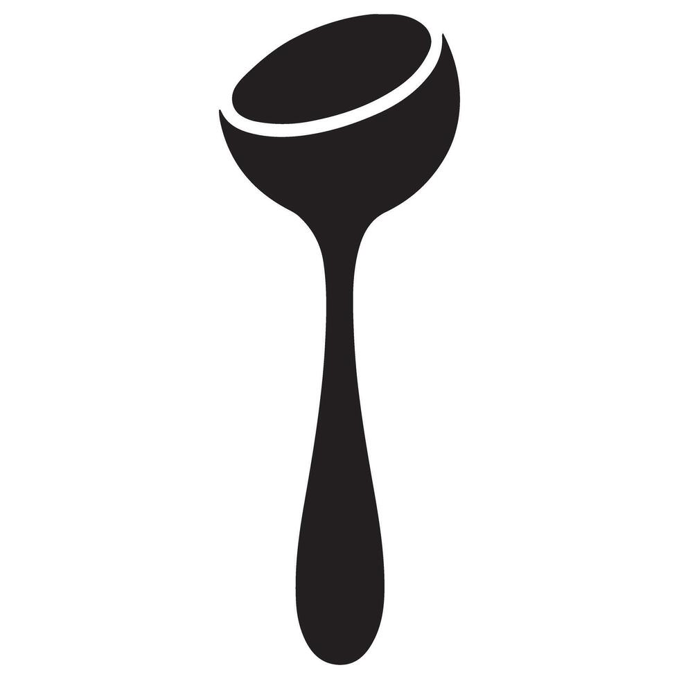 Silhouette Art of Ladle Spoon Cooking Utensil for Serving vector