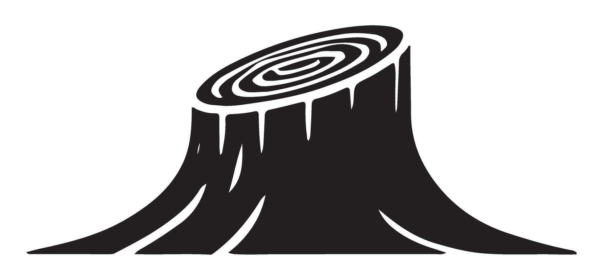 Tree Stump Silhouette Art Illustration for Nature Projects vector