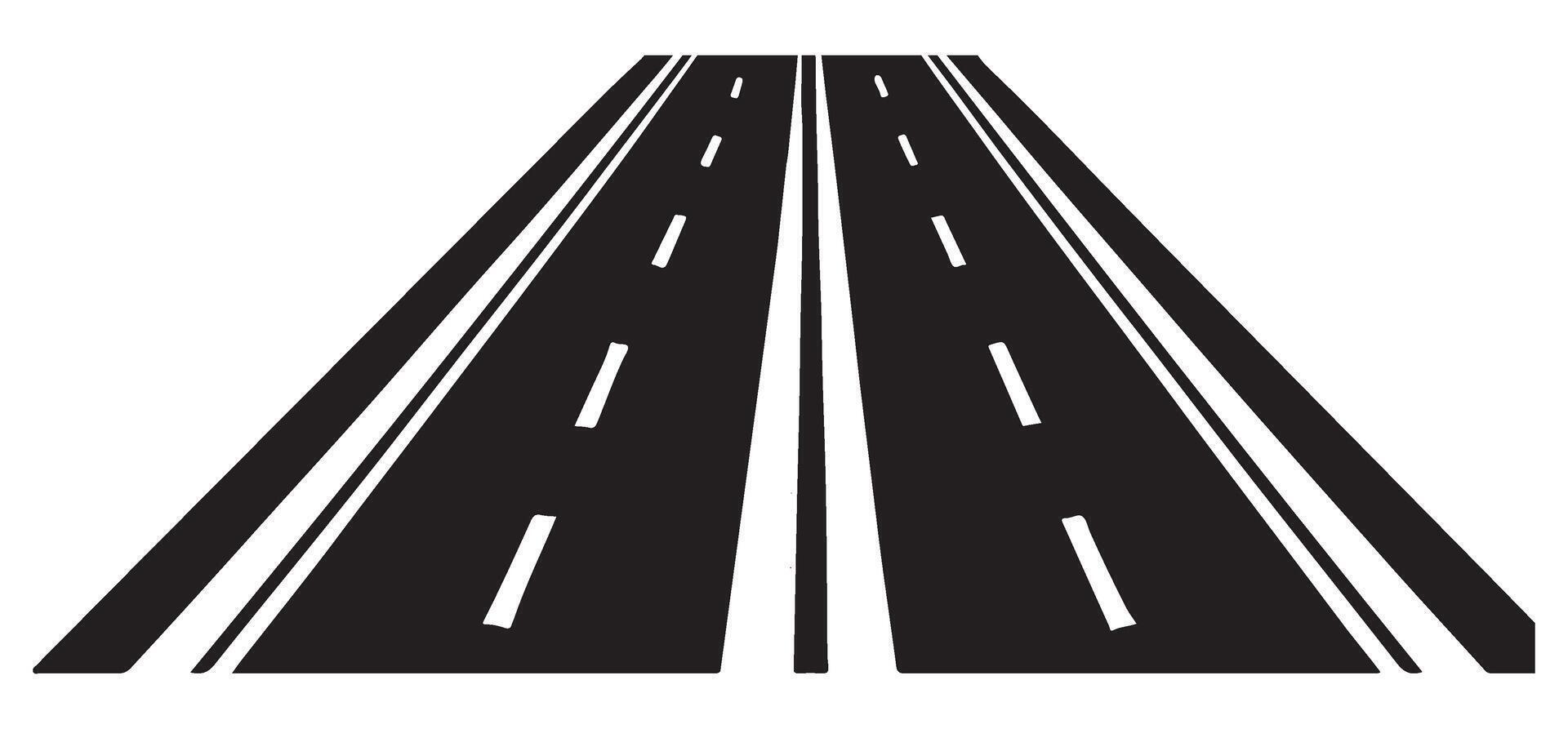 Highway Silhouette Graphic Illustration Asphalt Road Design vector