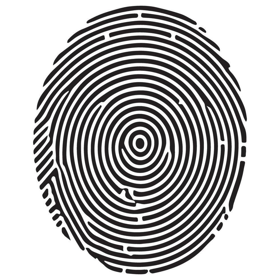 Fingerprint Silhouette Art Illustration for Security and Identity Designs vector