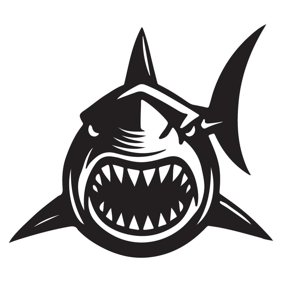 Shark Silhouette Illustration Marine Predator Apex Animal vector