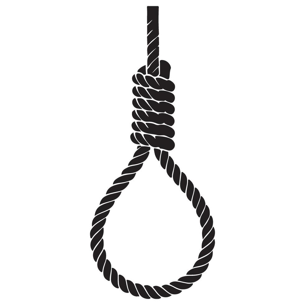 Silhouette Art of a Noose for Hanging Danger Concept vector
