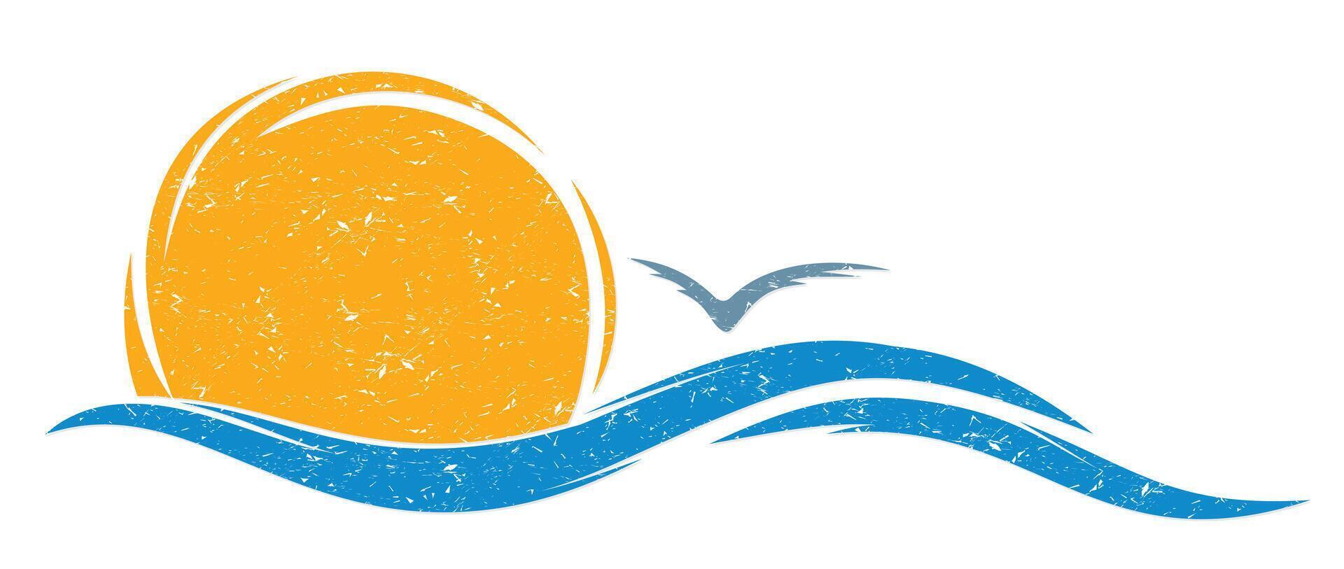 The logo sun and sea. vector