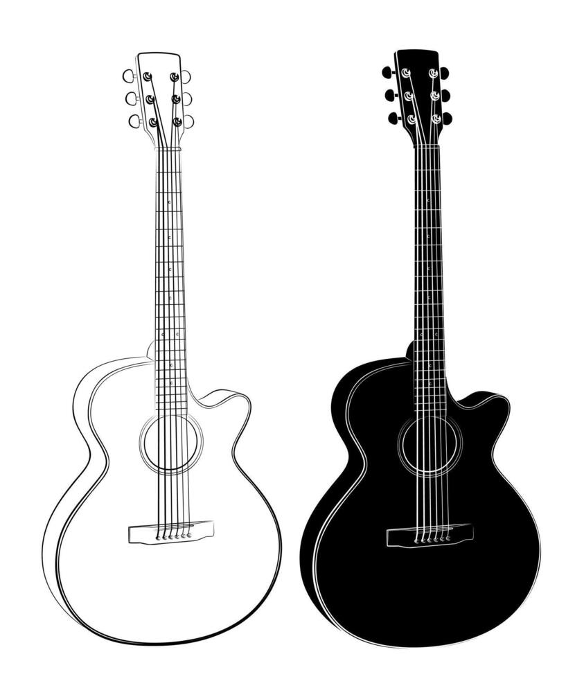 The Sketch of a guitar. vector