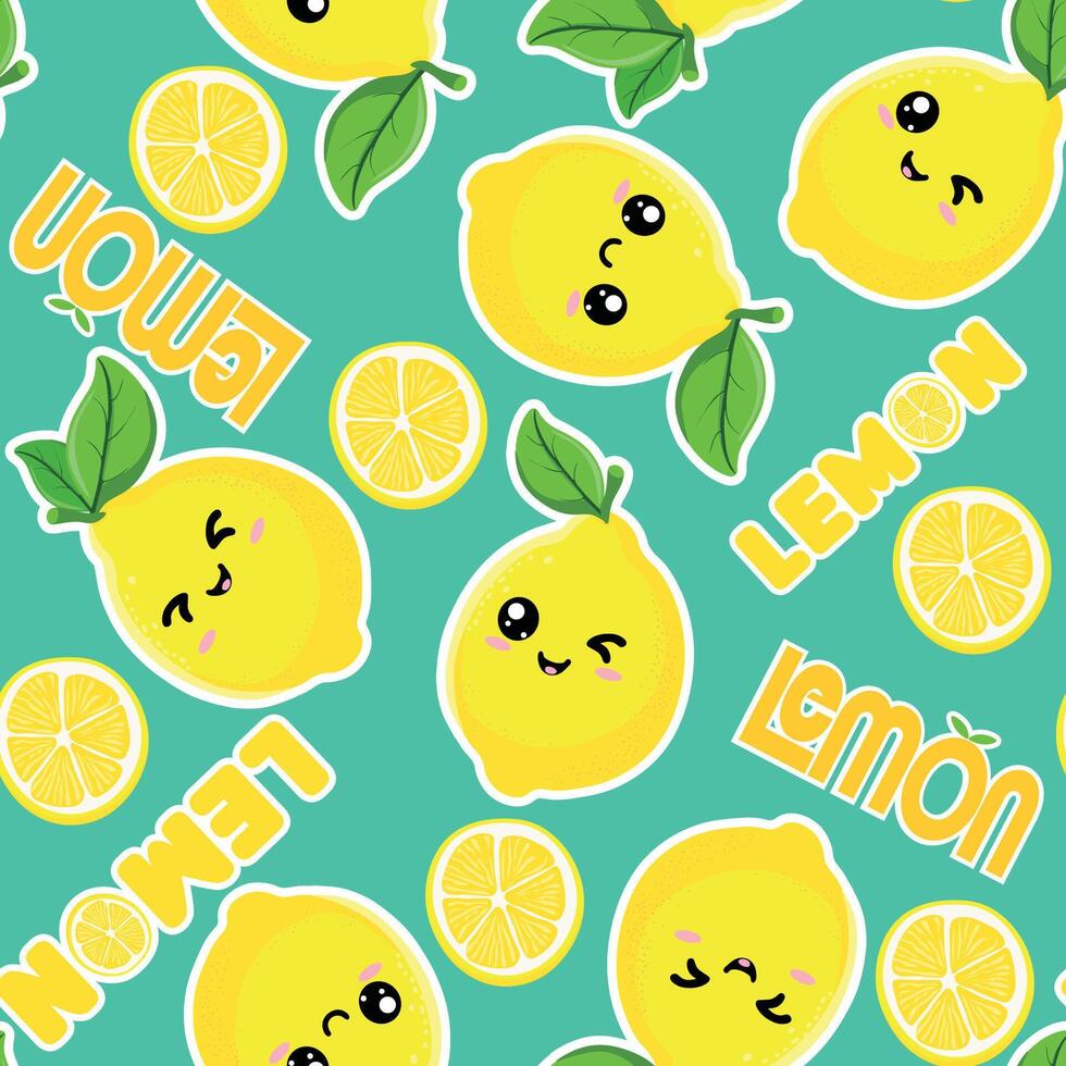 Cute Lemon Seamless Pattern vector