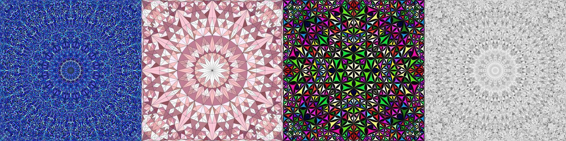 Seamless abstract geometrical mandala pattern set vector