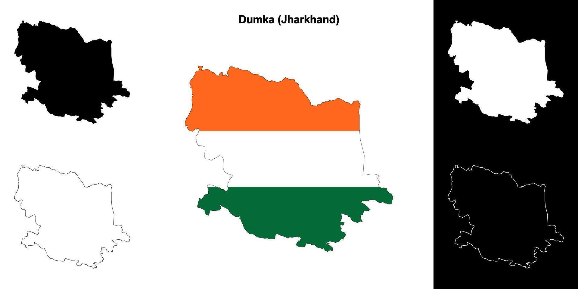 Dumka district, Jharkhand outline map set vector