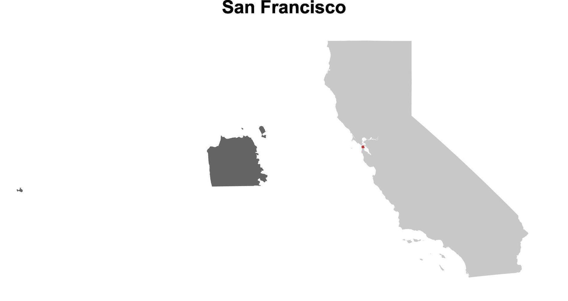 San Francisco County, California blank outline map set vector