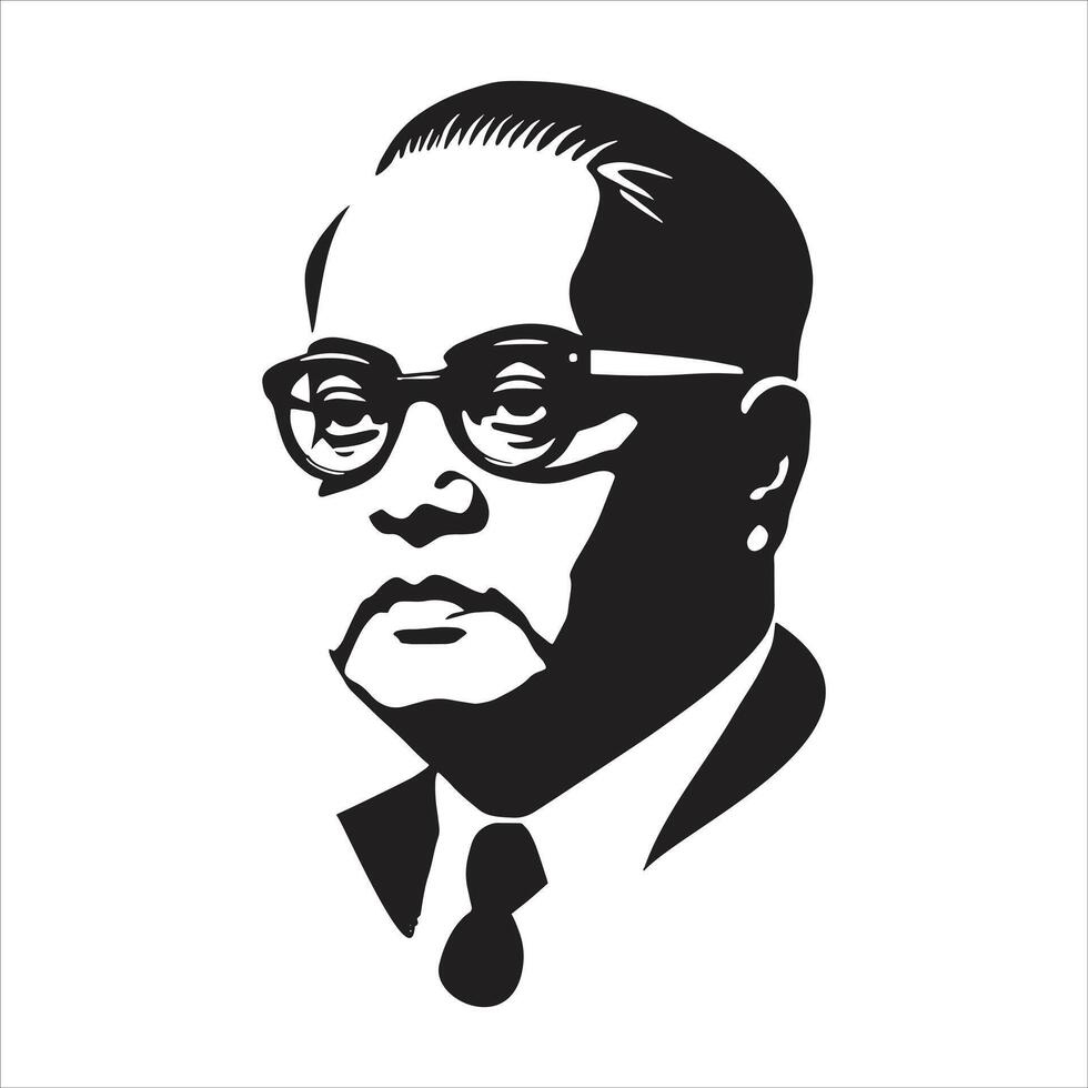 BR Ambedkar Illustration Honoring Indian Constitution Maker Social Reformer and Dalit Rights Leader vector
