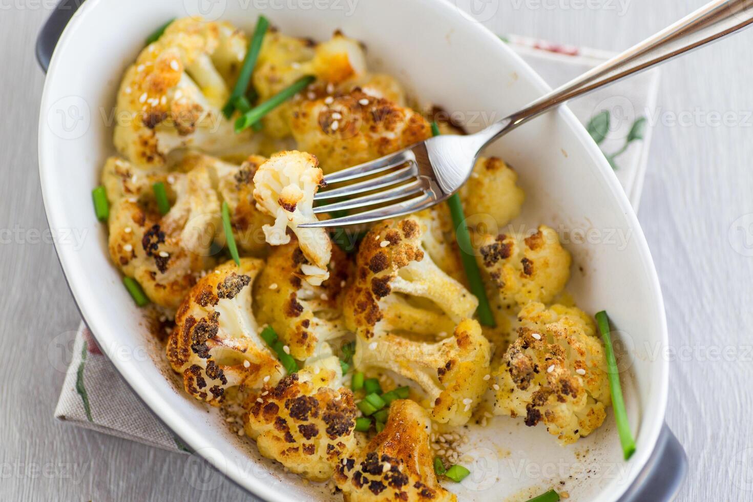 Diet food. Fragrant Ruddy Cabbage with Seasonings and Herbs photo