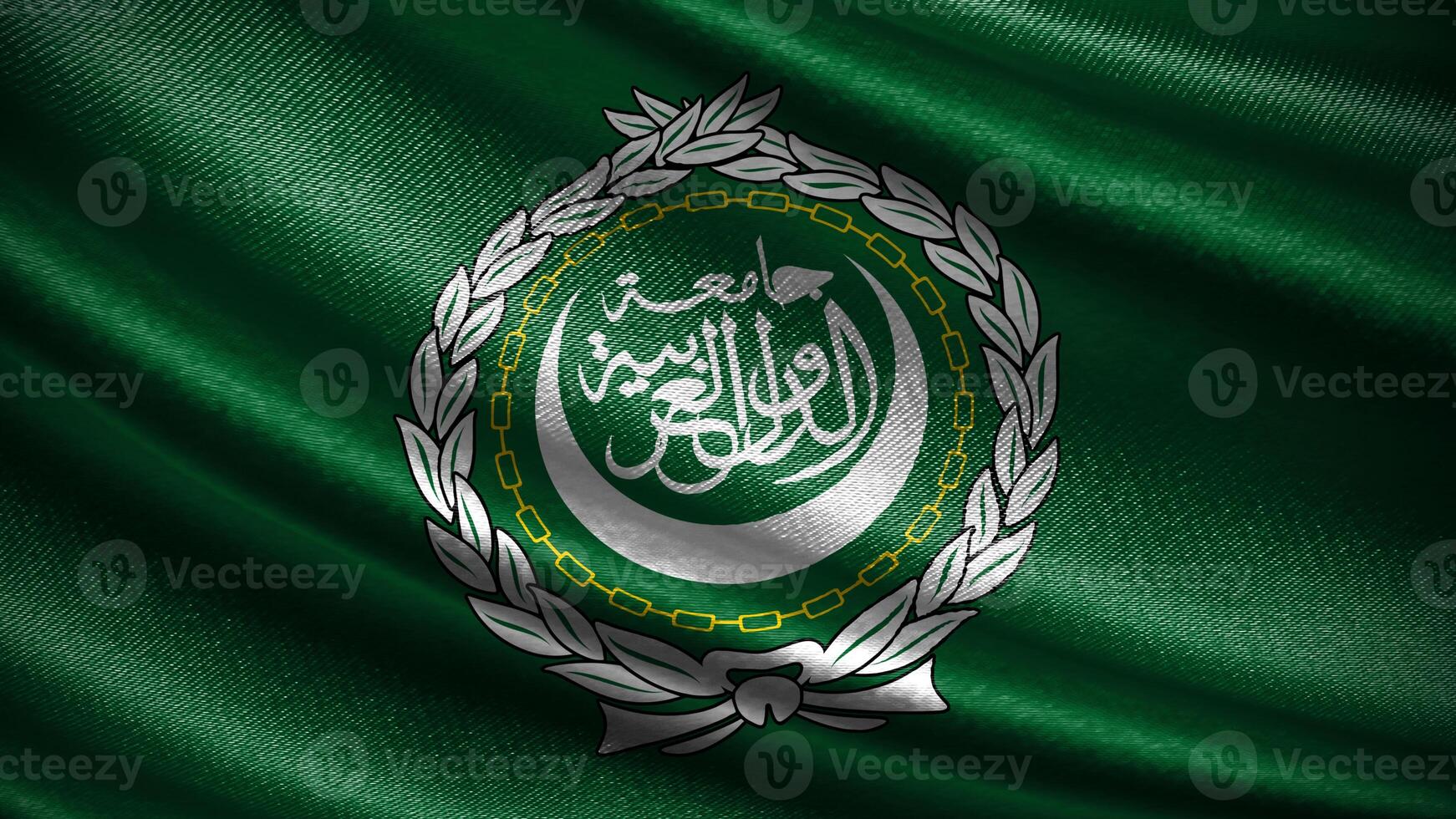 Arab League flag with realistic silky wave texture photo
