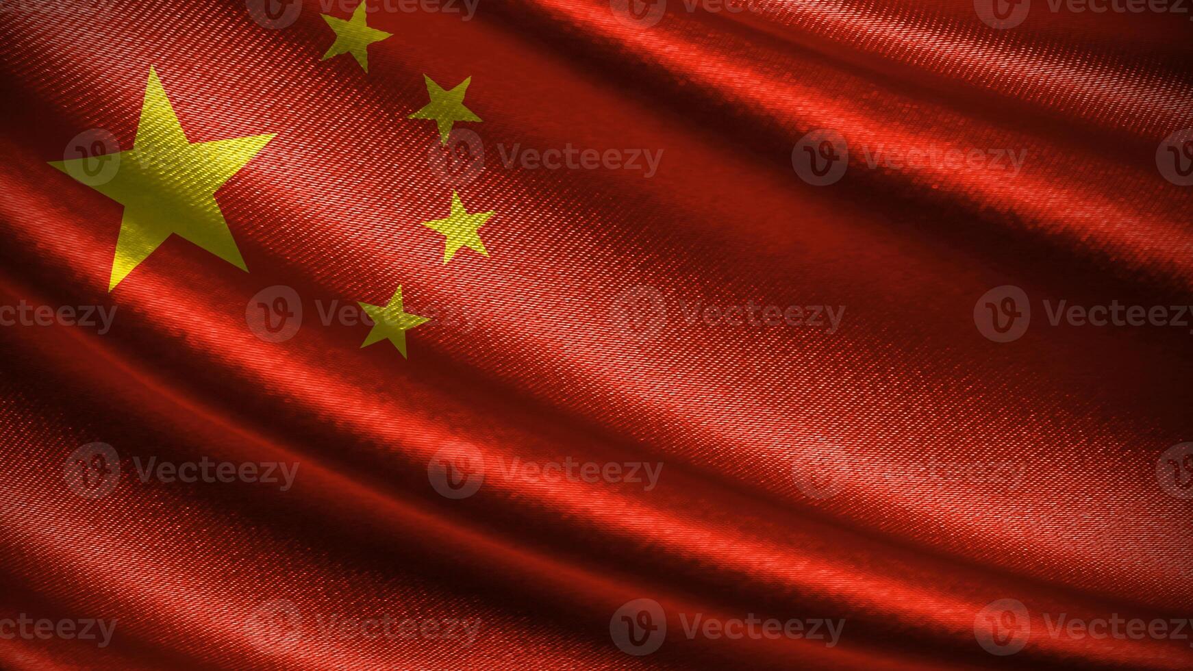China flag with realistic silky wave texture photo