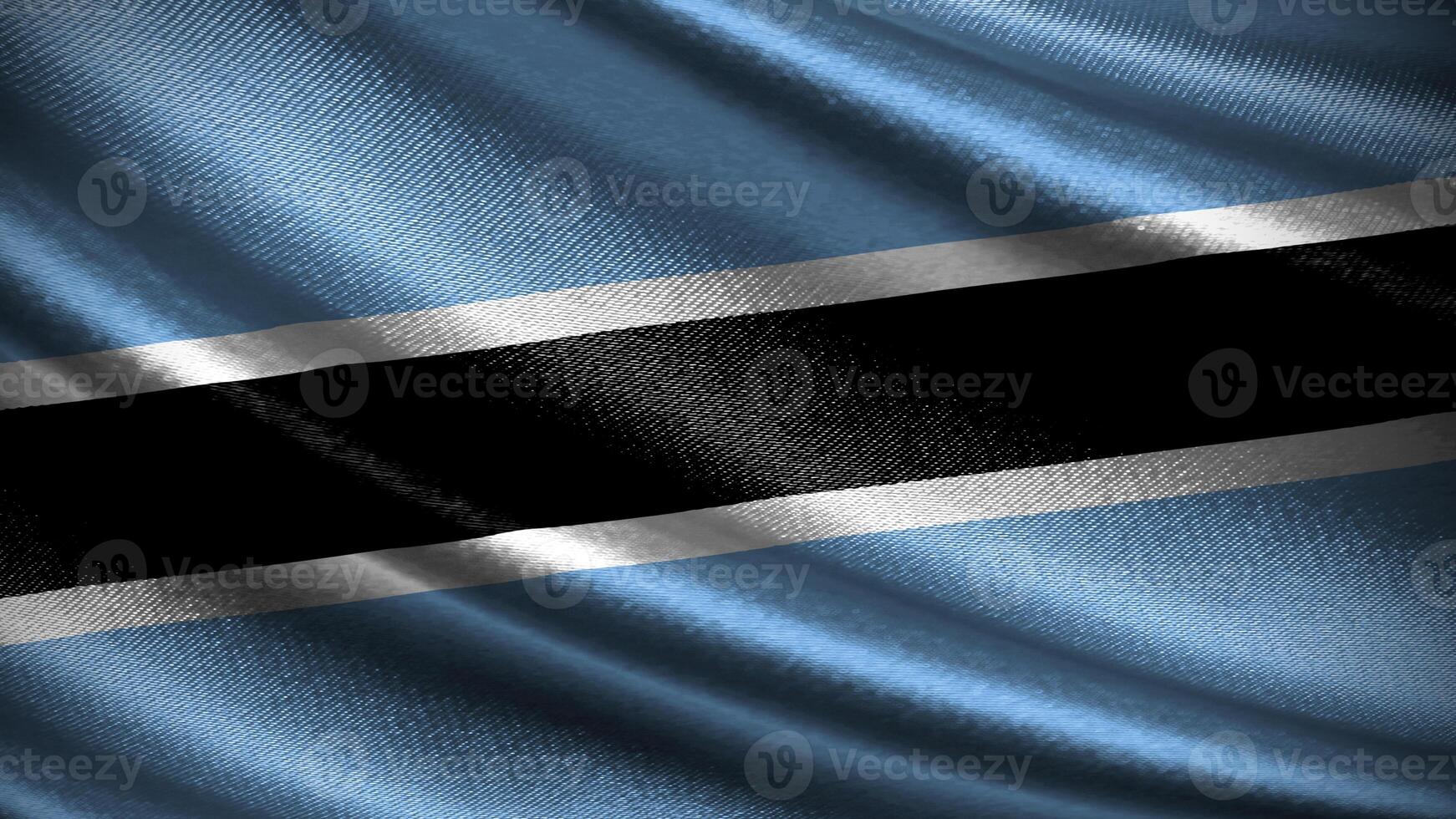 Botswana flag with realistic silky wave texture photo