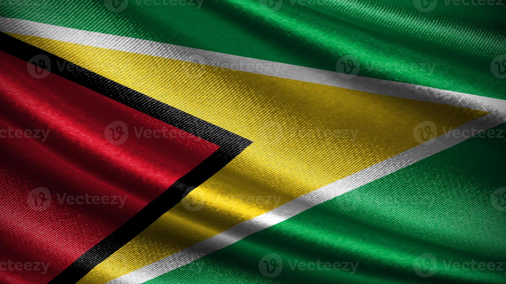 Guyana flag with realistic silky wave texture photo