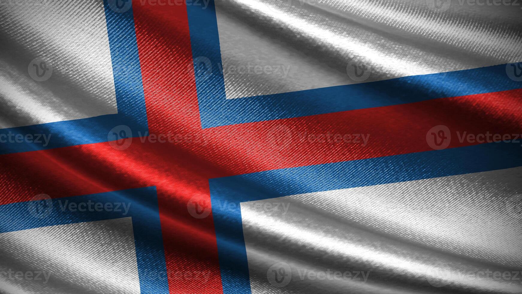 Faroe Islands flag with realistic silky wave texture photo