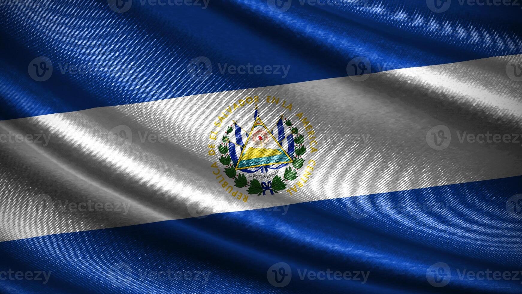 El Salvador flag with realistic silky wave texture photo