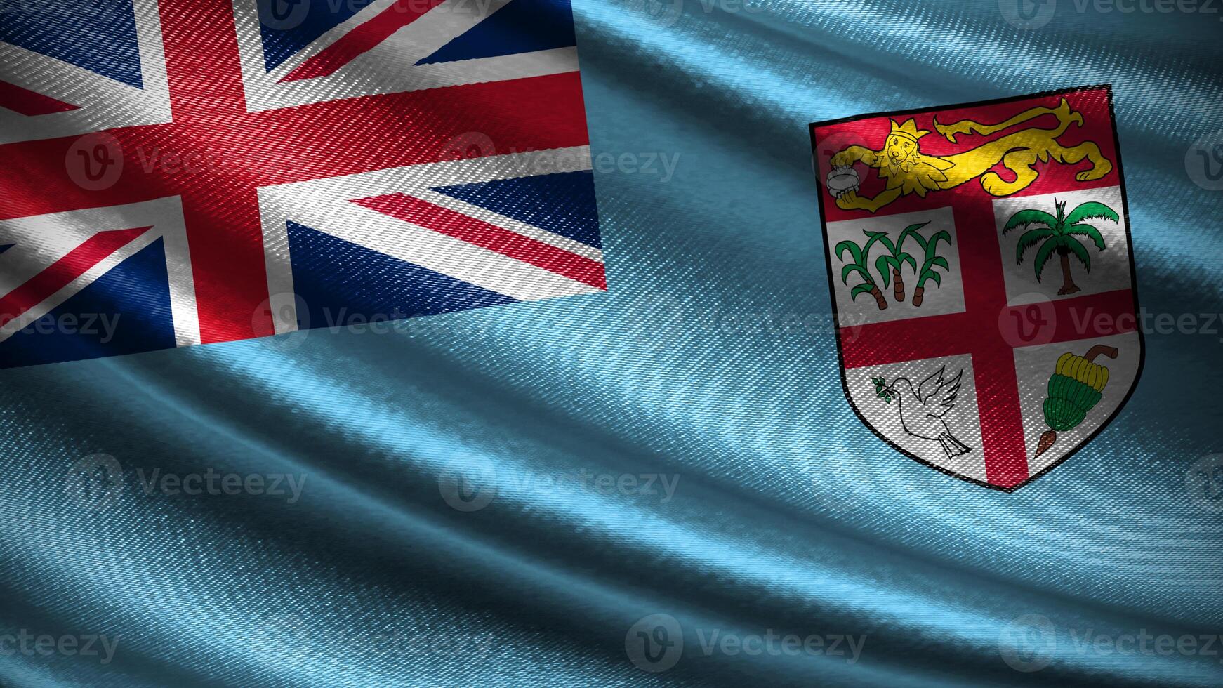 Fiji flag with realistic silky wave texture photo