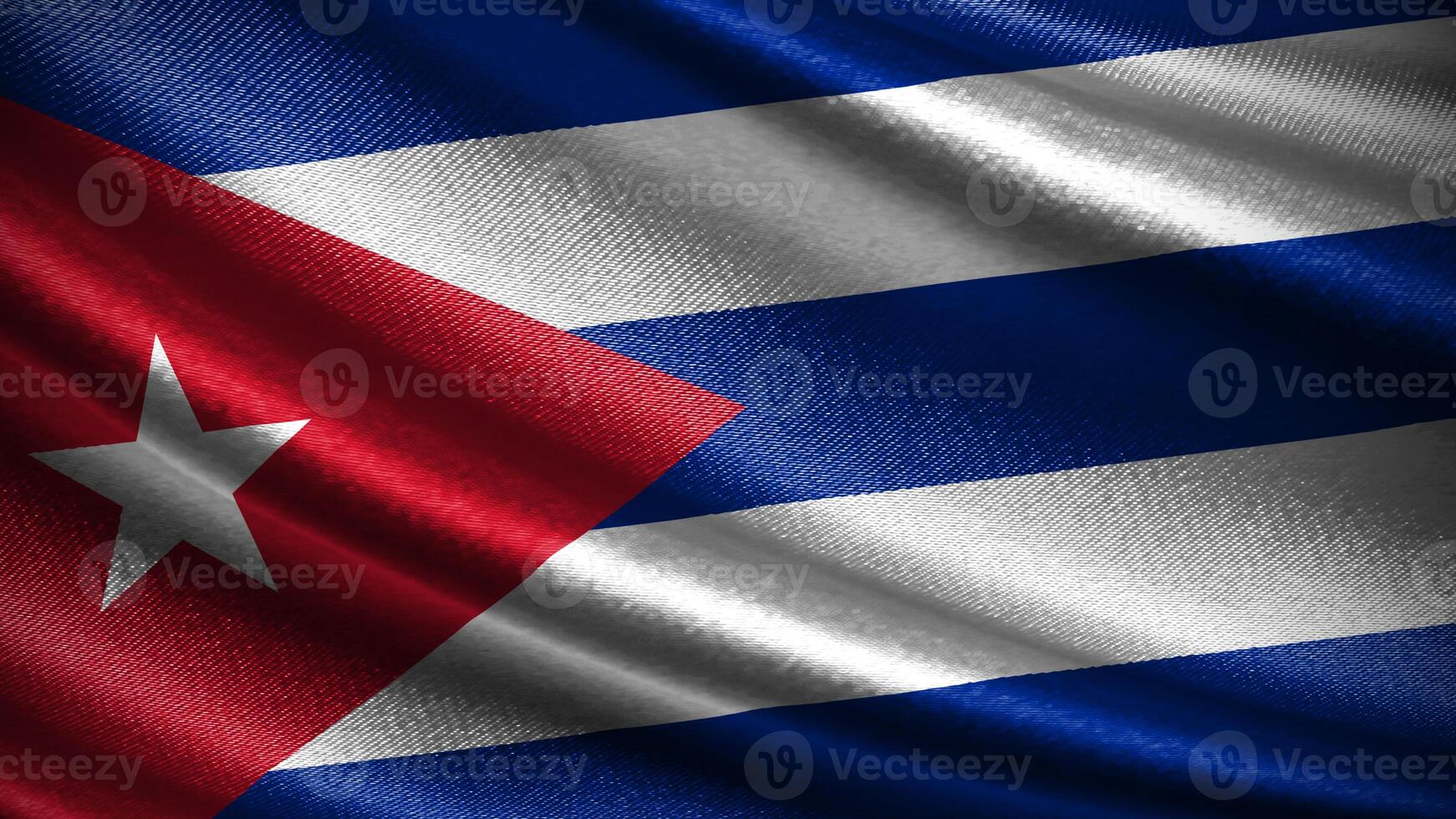 Cuba flag with realistic silky wave texture photo