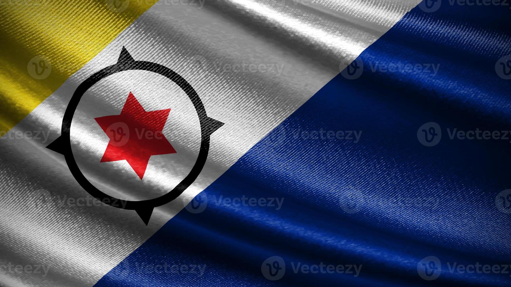 Bonaire flag with realistic silky wave texture photo