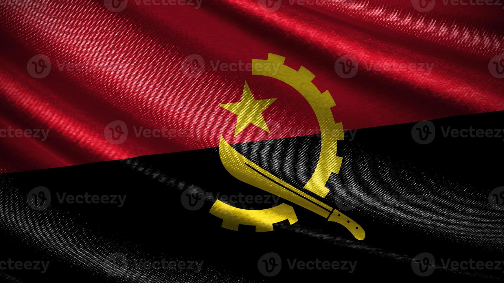 Angola flag with realistic silky wave texture photo