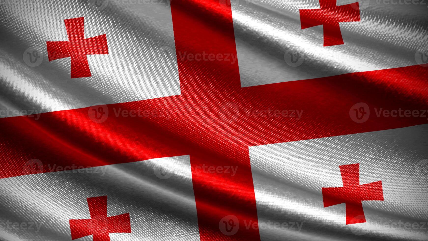 Georgia flag with realistic silky wave texture photo