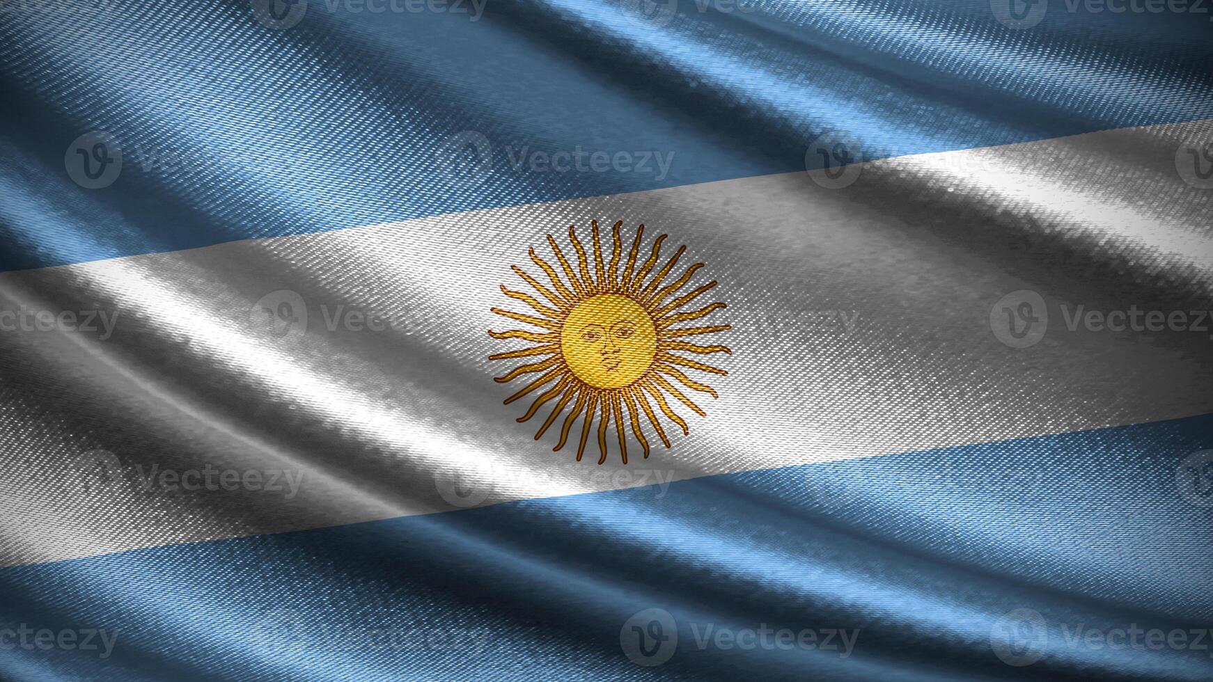 Argentina flag with realistic silky wave texture photo
