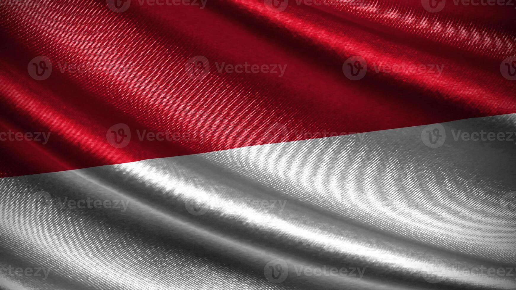Indonesia flag with realistic silky wave texture photo