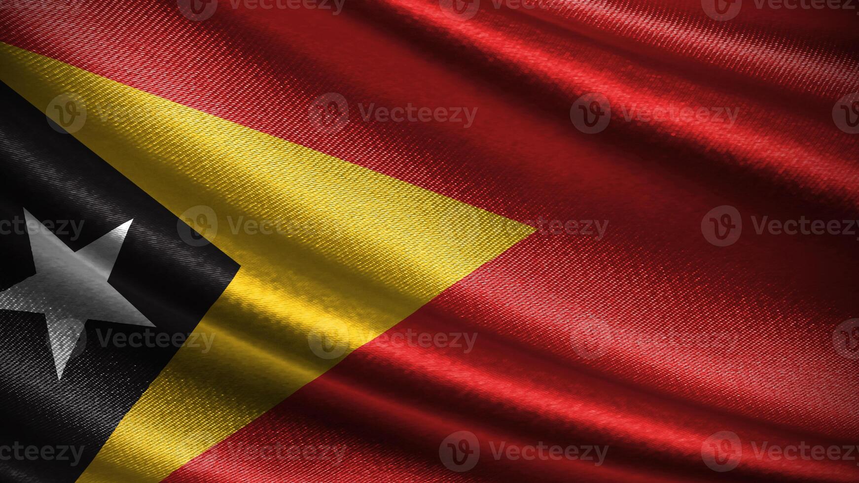 East Timor flag with realistic silky wave texture photo