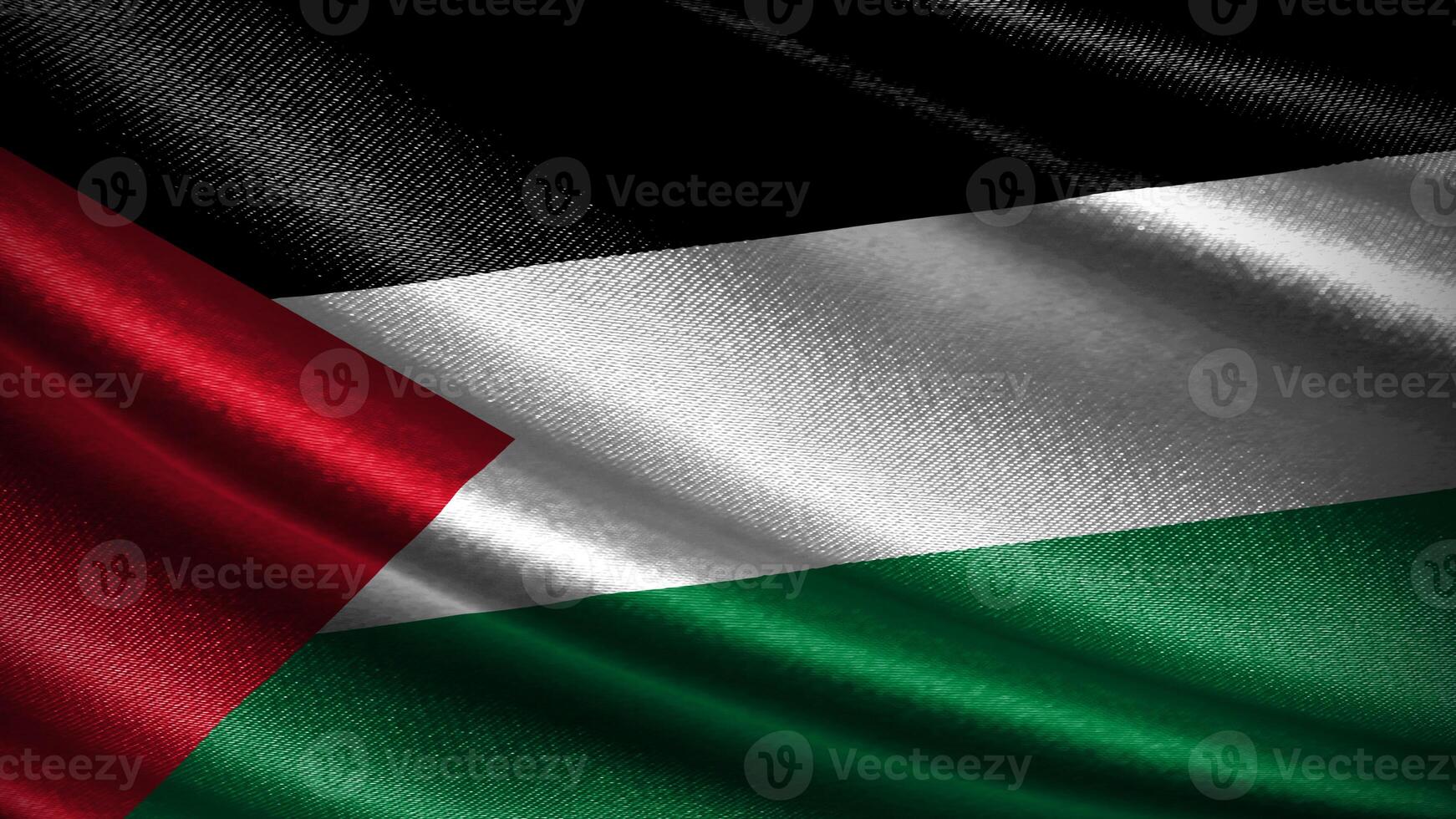 Palestine flag with realistic silky wave texture photo