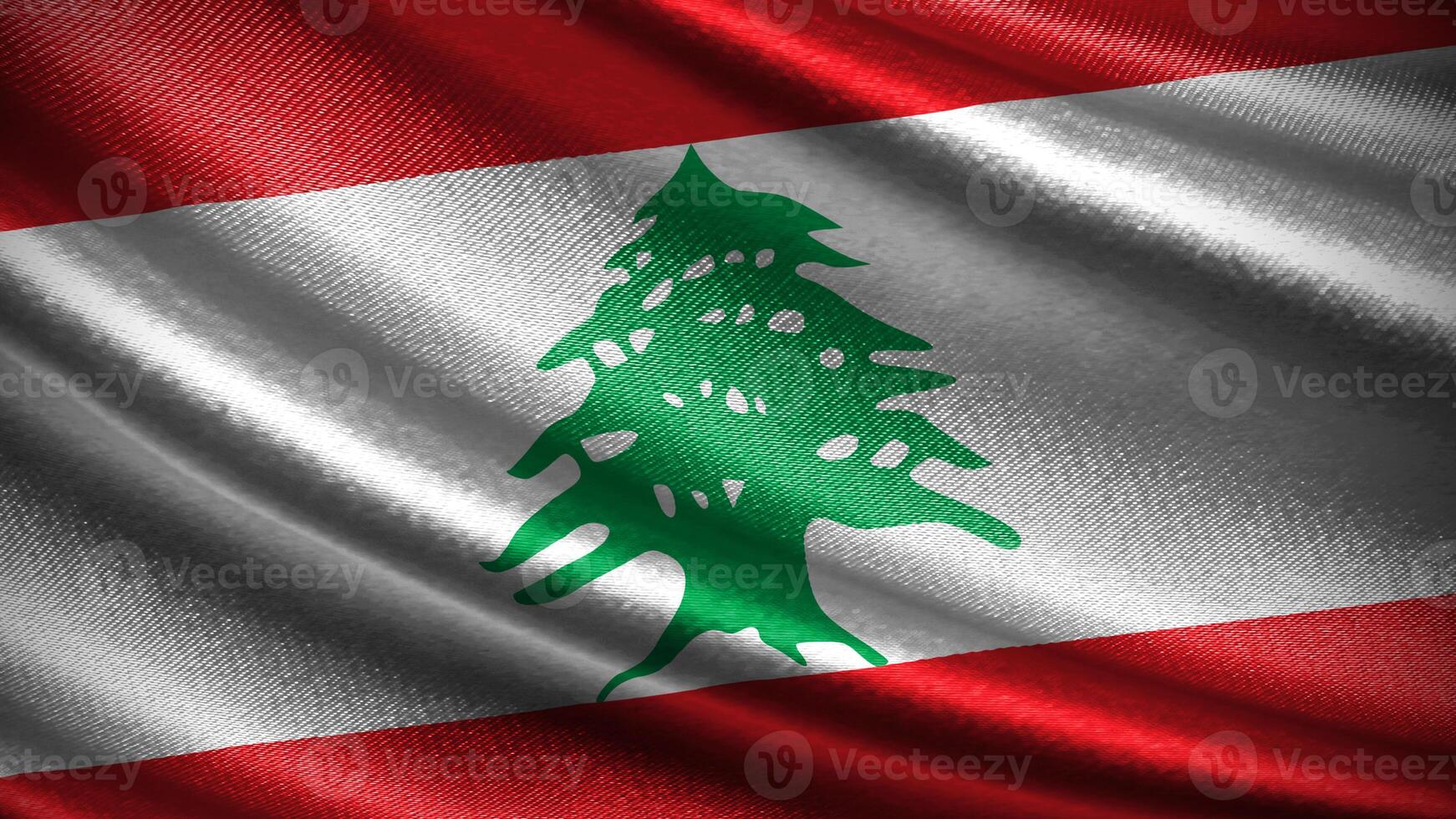 Lebanon flag with realistic silky wave texture photo