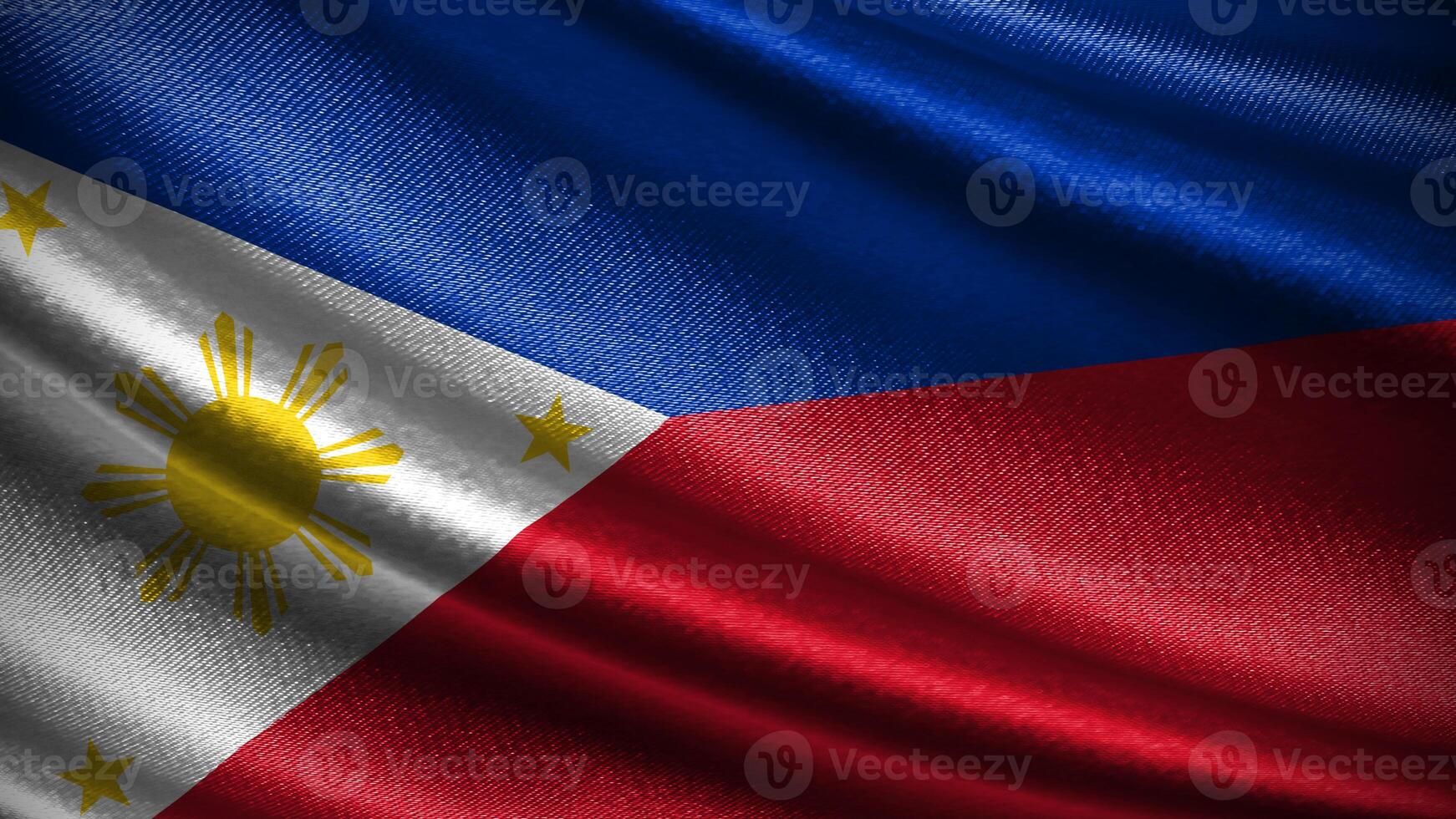 Philippines flag with realistic silky wave texture photo