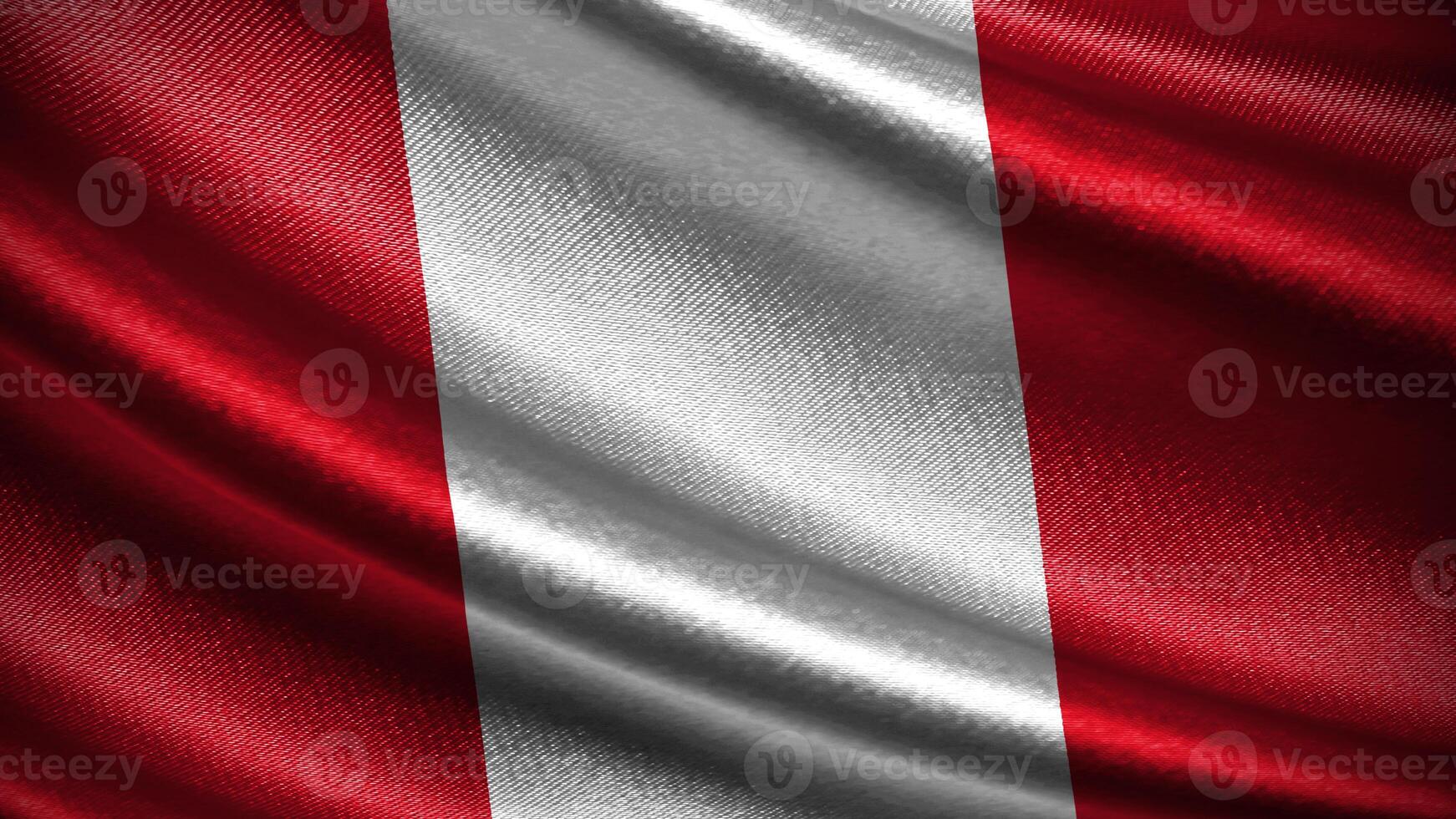 Peru flag with realistic silky wave texture photo