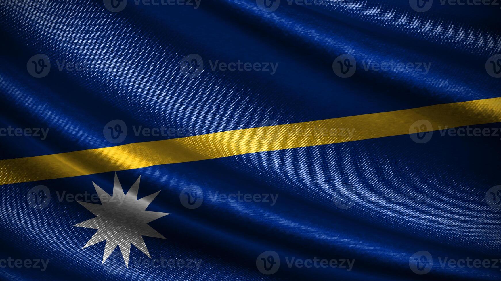 Nauru flag with realistic silky wave texture photo