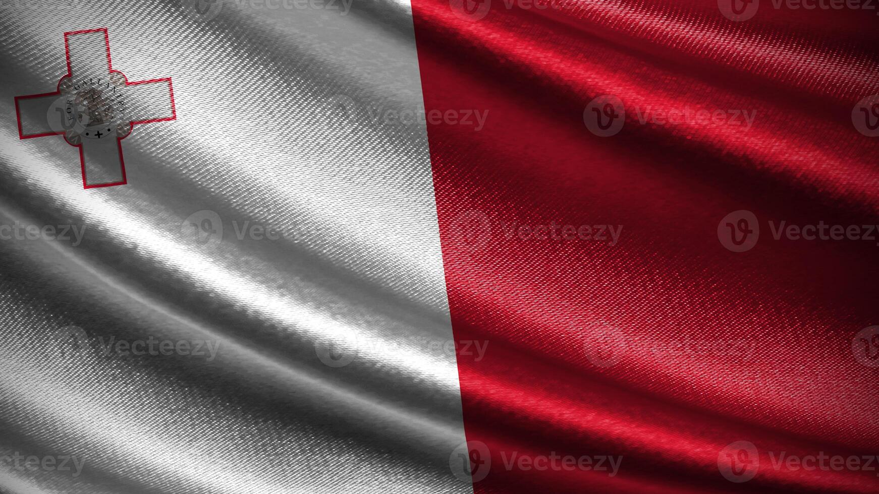Malta flag with realistic silky wave texture photo