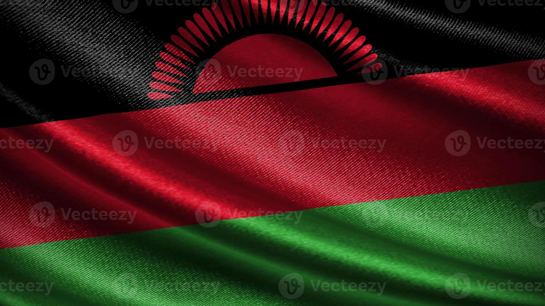 Malawi flag with realistic silky wave texture photo