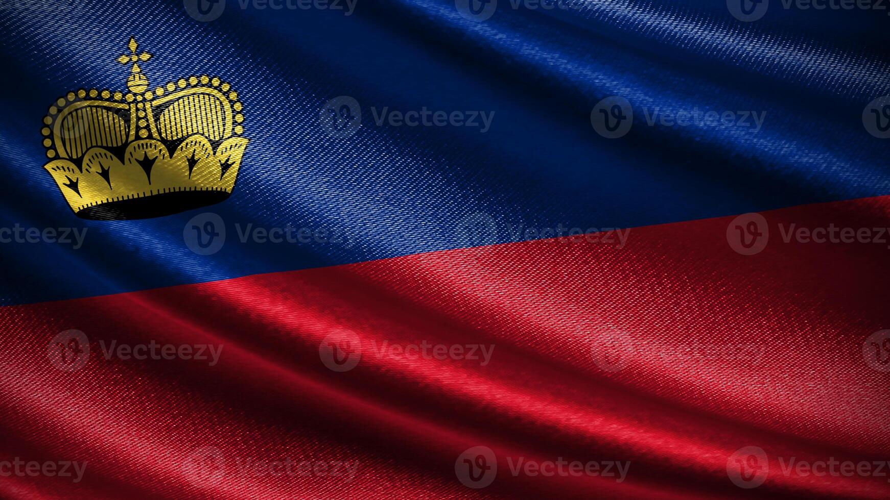 Liechtenstein flag with realistic silky wave texture photo