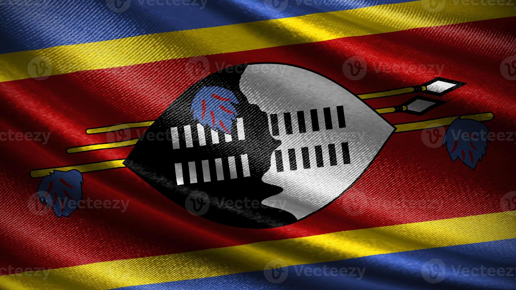 Swaziland flag with realistic silky wave texture photo