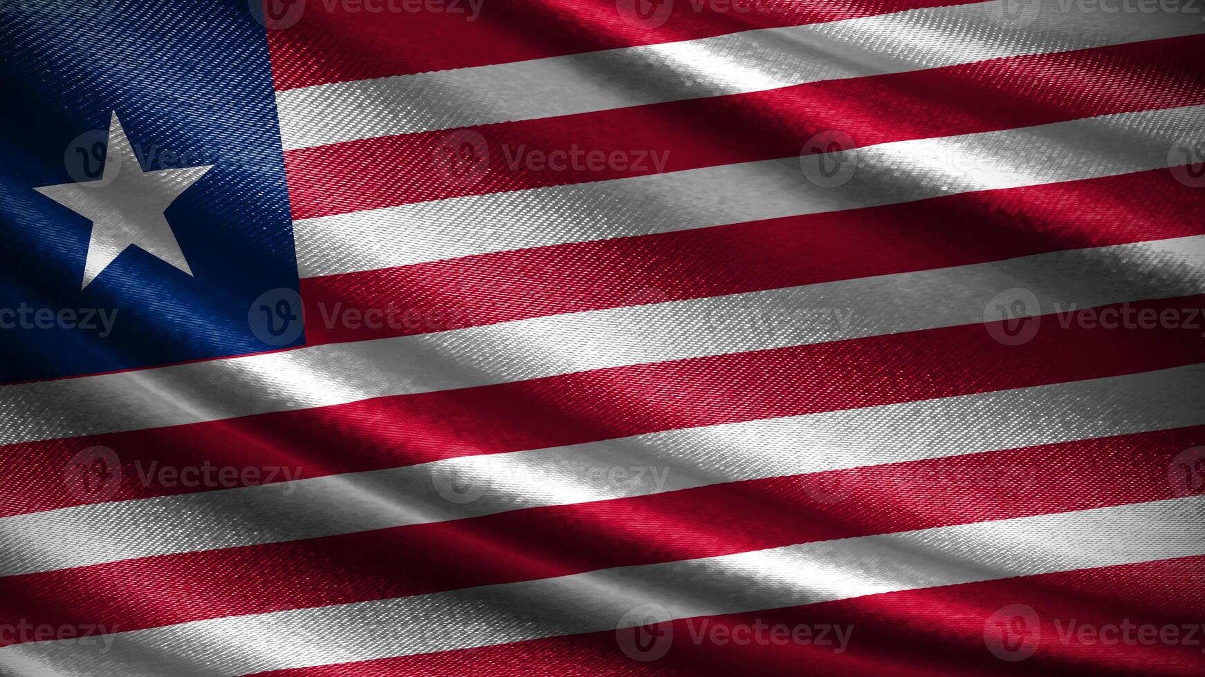 Liberia flag with realistic silky wave texture photo