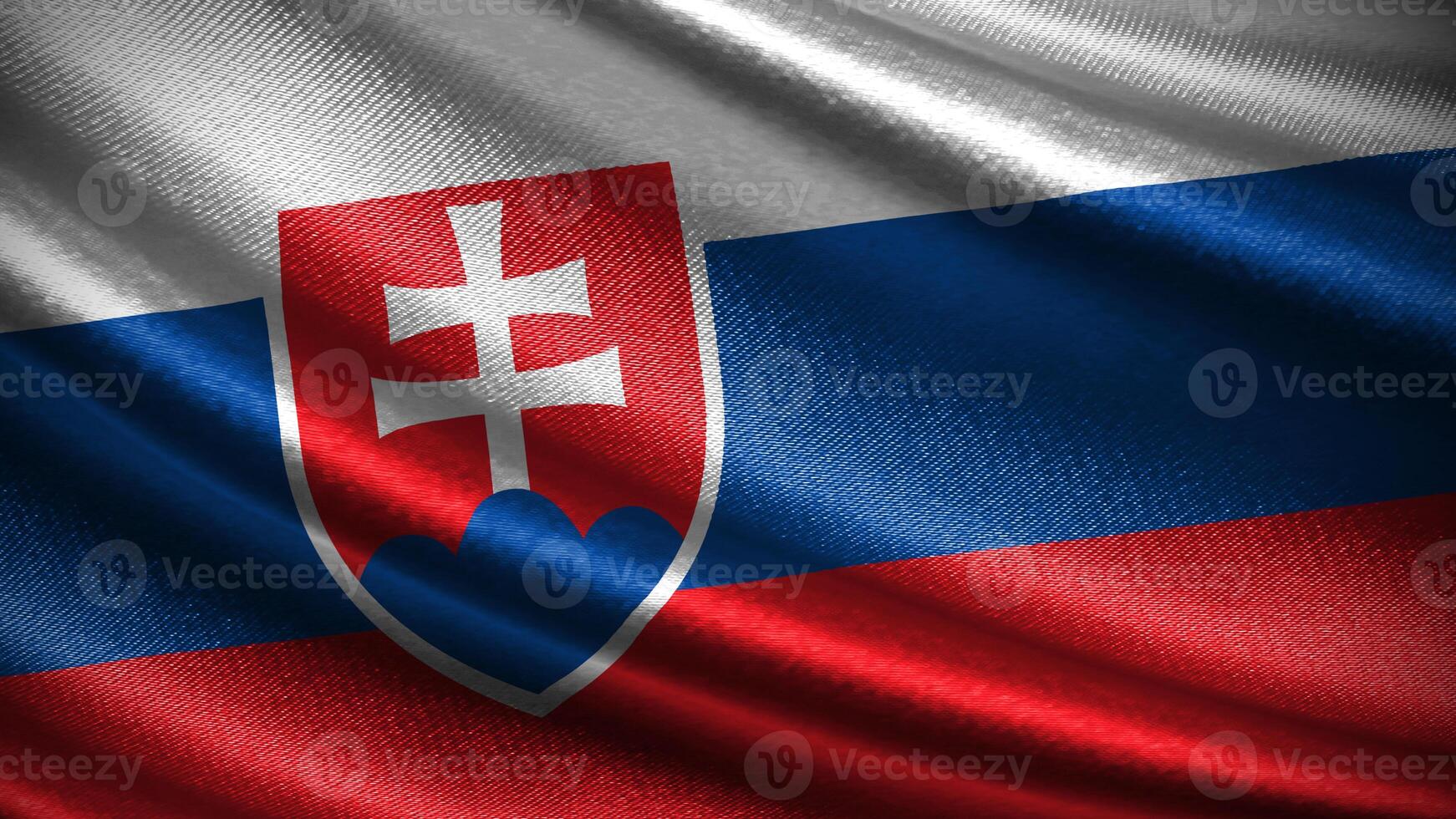 Slovakia flag with realistic silky wave texture photo