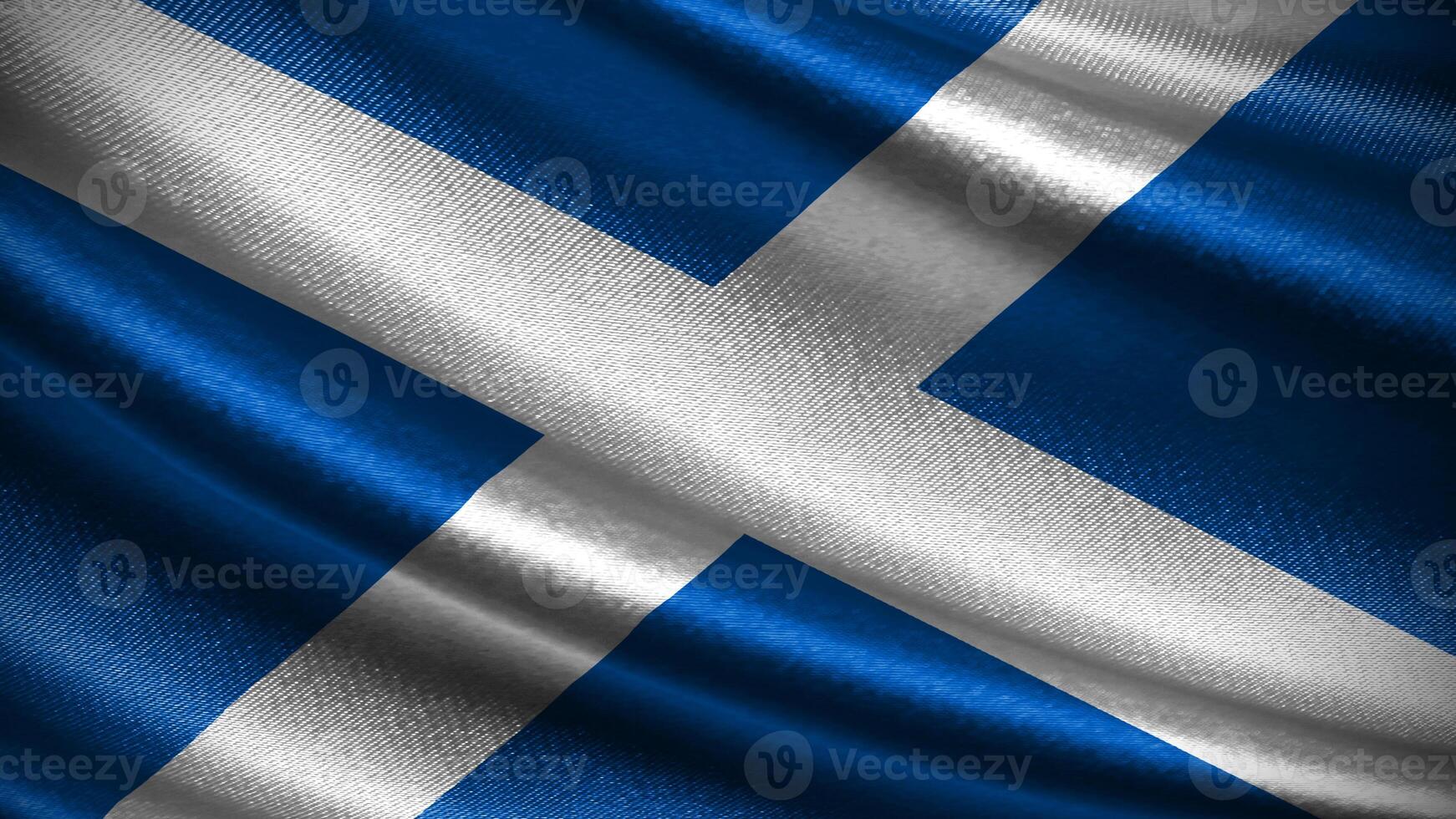 Scotland flag with realistic silky wave texture photo