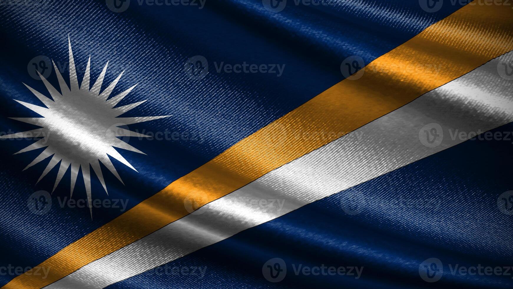 Marshall Islands flag with realistic silky wave texture photo