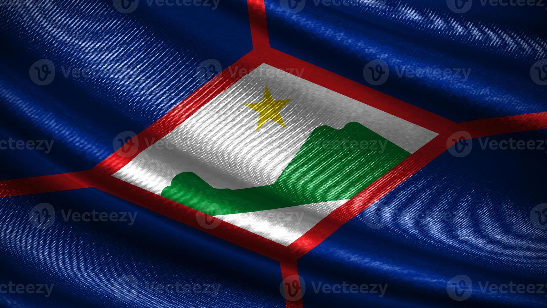 St. Eustatius flag with realistic silky wave texture photo