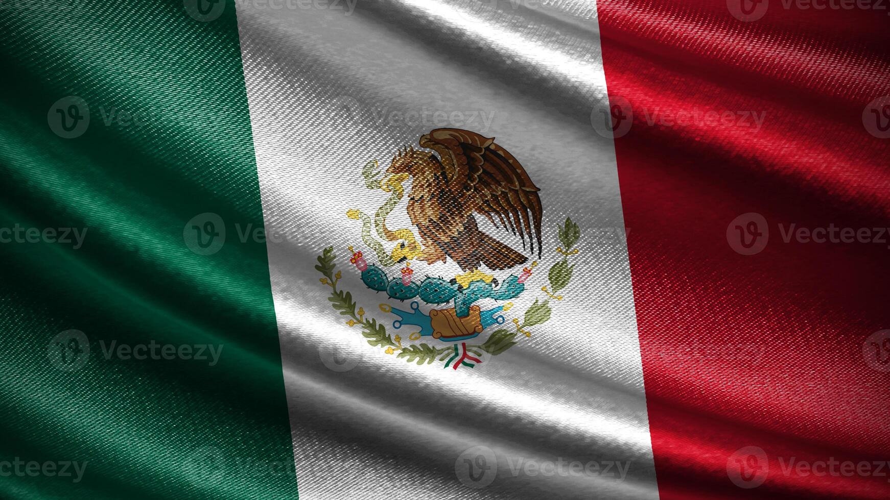 Mexico flag with realistic silky wave texture photo